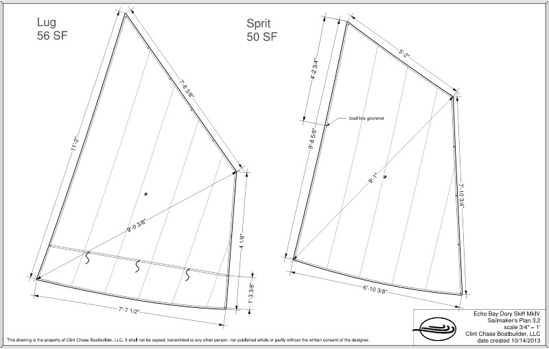 Echo Bay Dory Skiff - Lug and Sprit Sails for Clint Chase Boat Plans ...